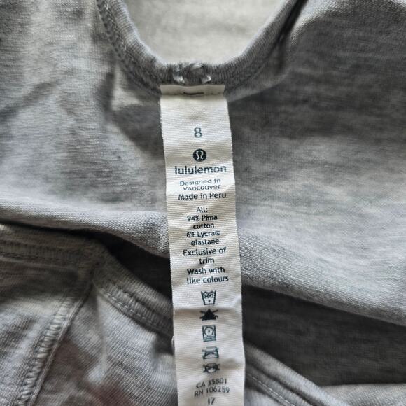 Lululemon Restore & Revitalize Maxi Jersey Dress Heathered Gray-8 Pima Cotton - Picture 9 of 11